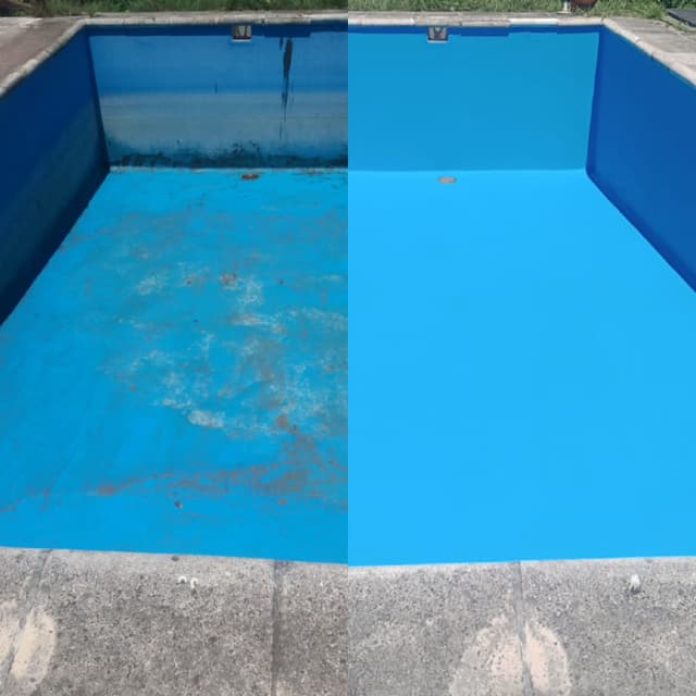 Antes y Después, limpieza piscina